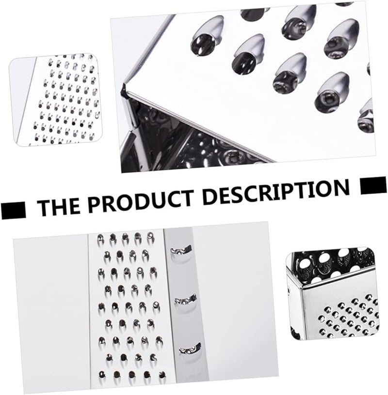 4 Sided Stainless Steel Box Grater for Cheese Vegetable Shredder Slicer Kitchen Multipurpose Tool - Image 4
